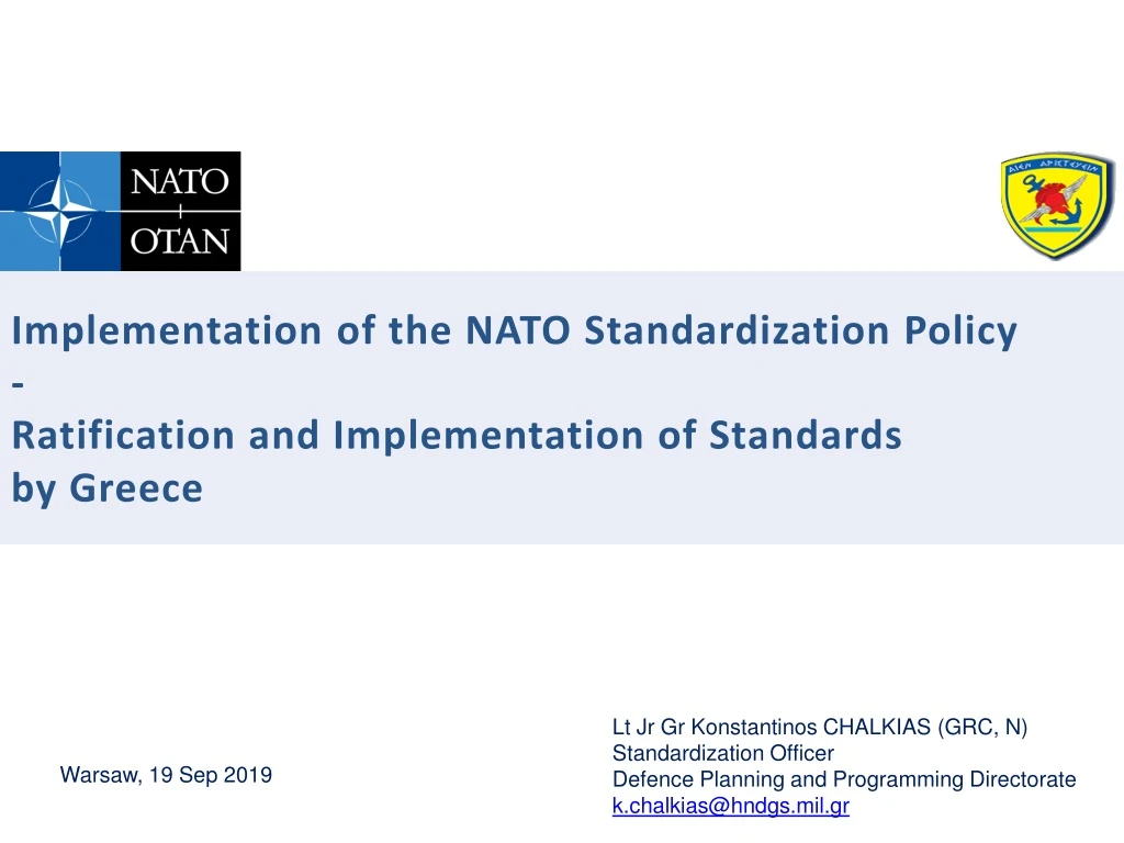 implementation of the nato standardization policy