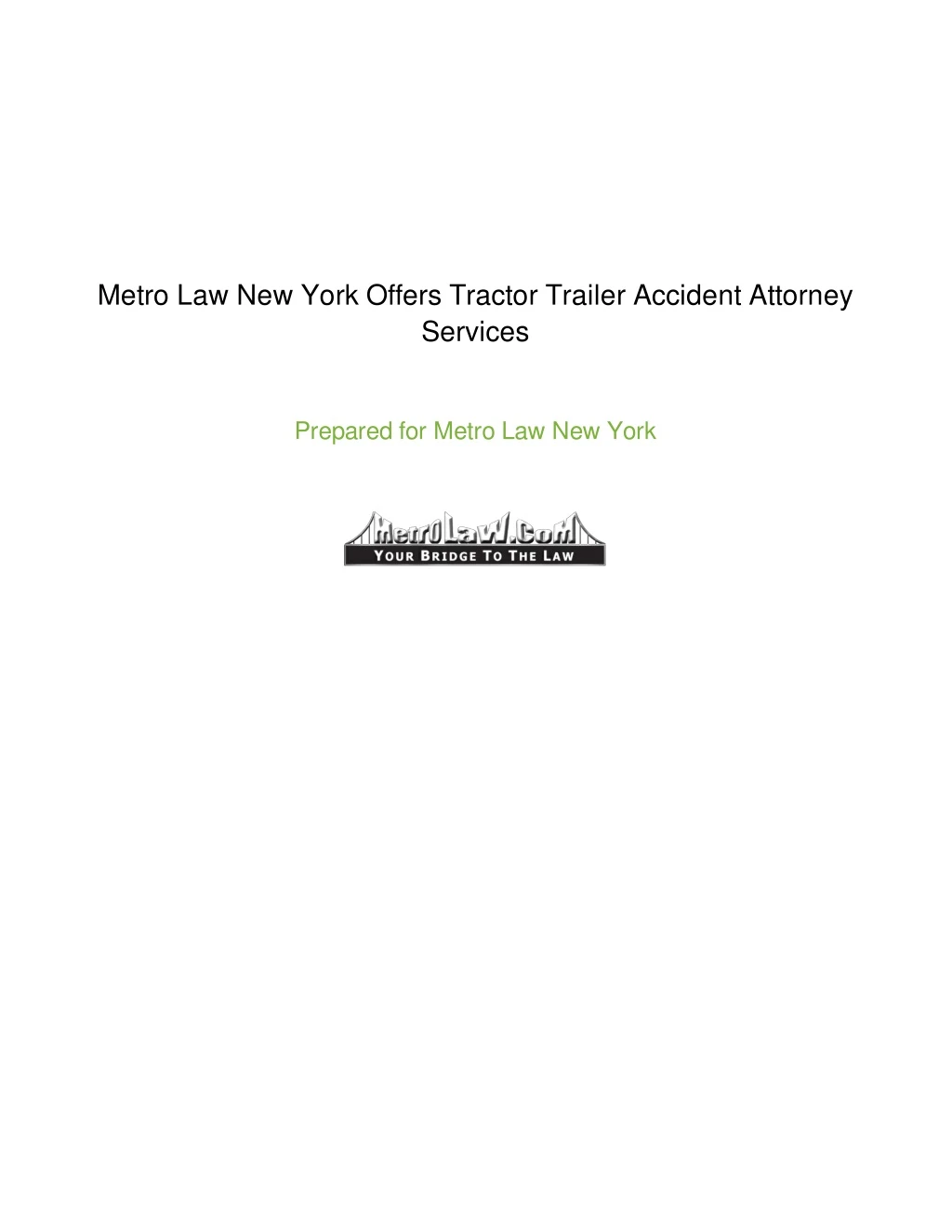 metro law new york offers tractor trailer