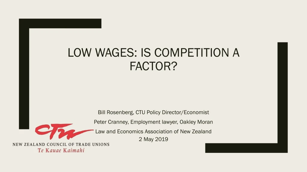 low wages is competition a factor