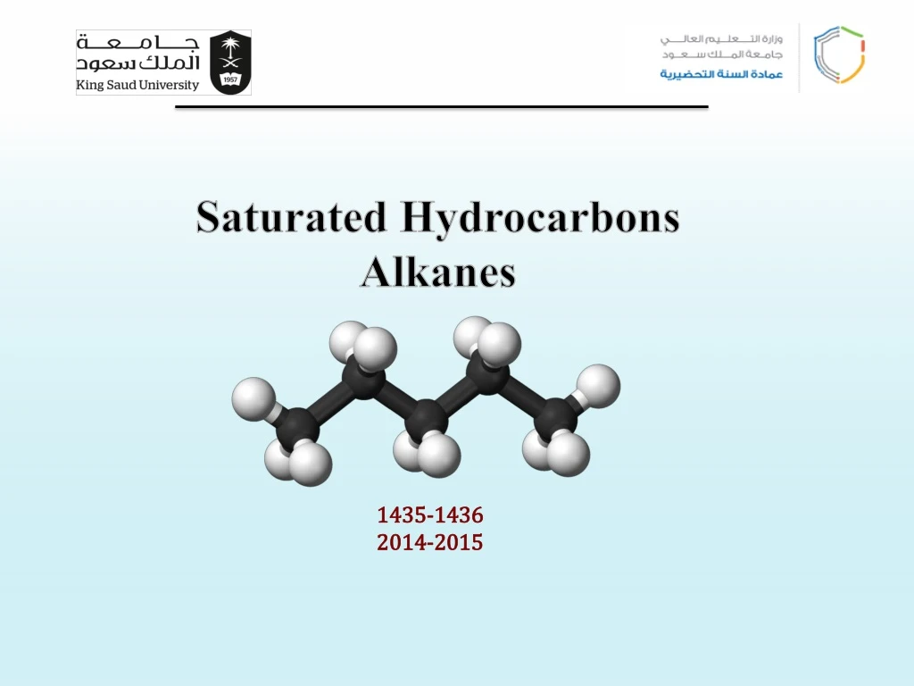 saturated hydrocarbons alkanes