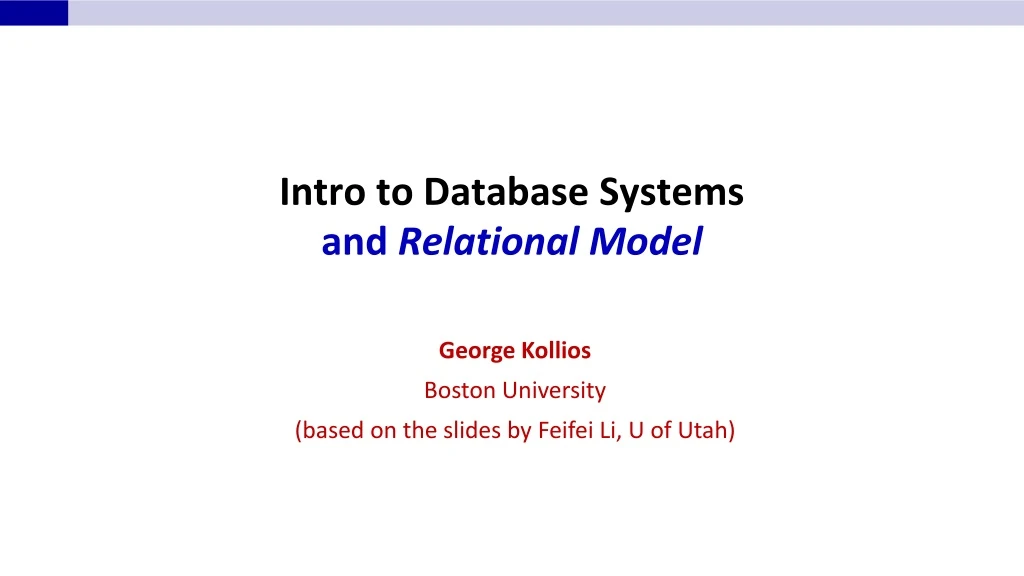 intro to database systems and relational model