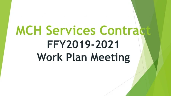 MCH Services Contract FFY2019-2021 Work Plan Meeting