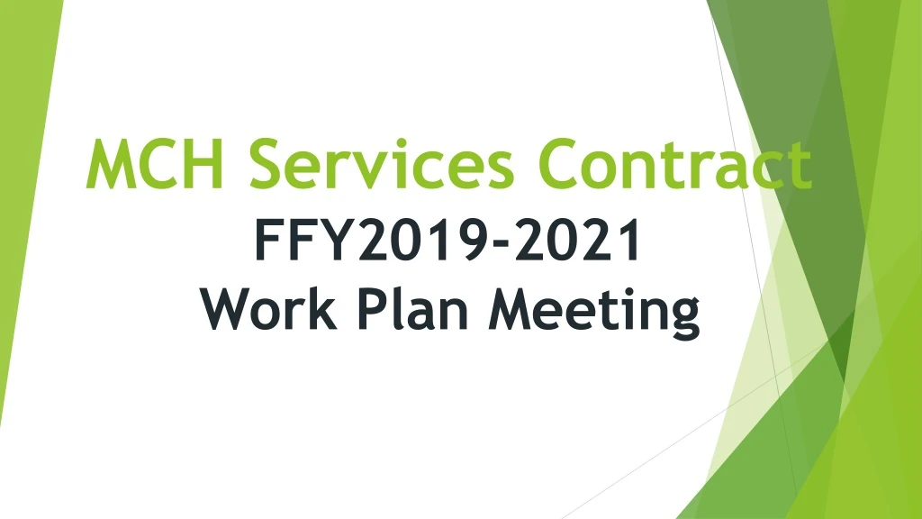 mch services contract ffy2019 2021 work plan meeting