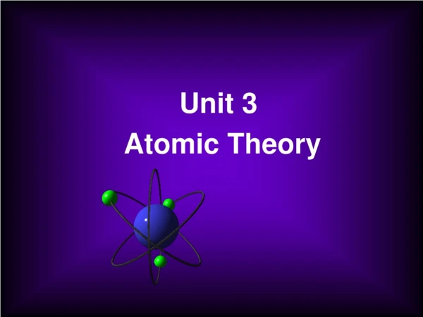 Unit 3 Atomic Theory