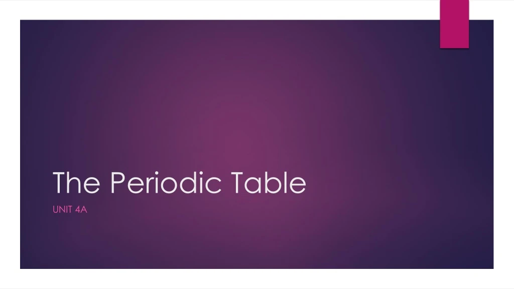 the periodic table