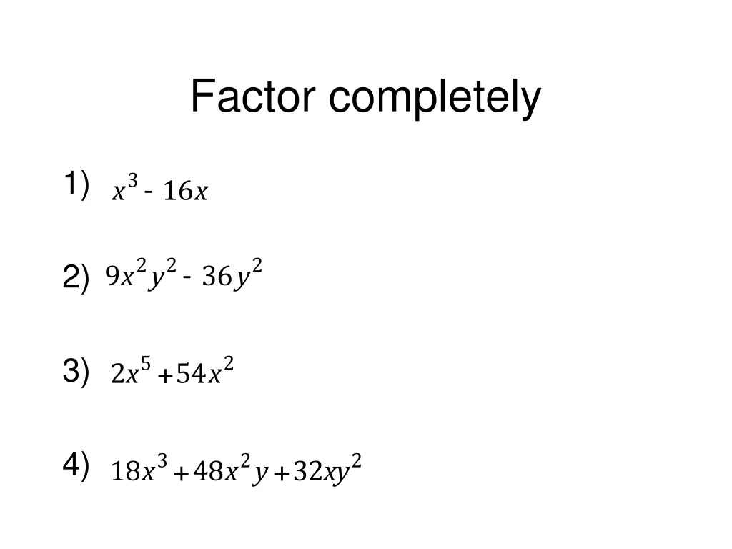 factor completely