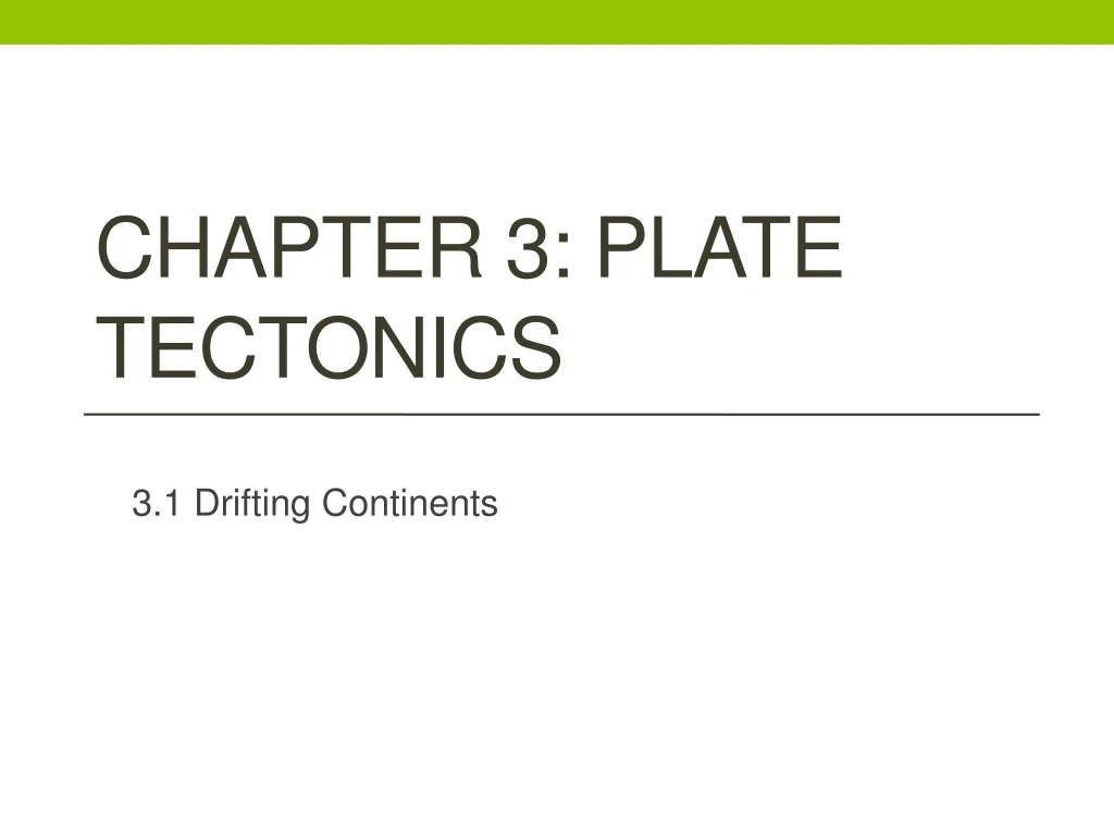 chapter 3 plate tectonics