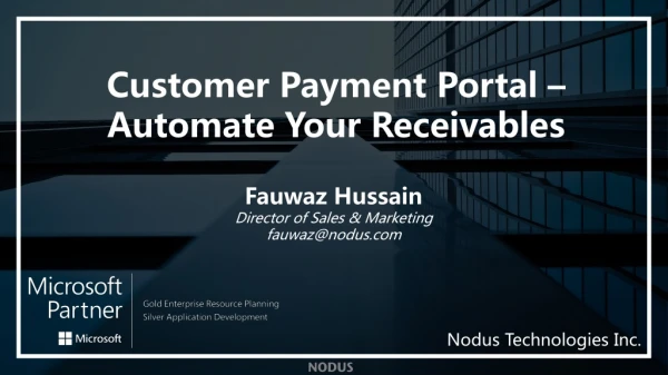Fauwaz Hussain Director of Sales &amp; Marketing fauwaz@nodus