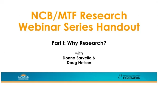 NCB/MTF Research Webinar Series Handout