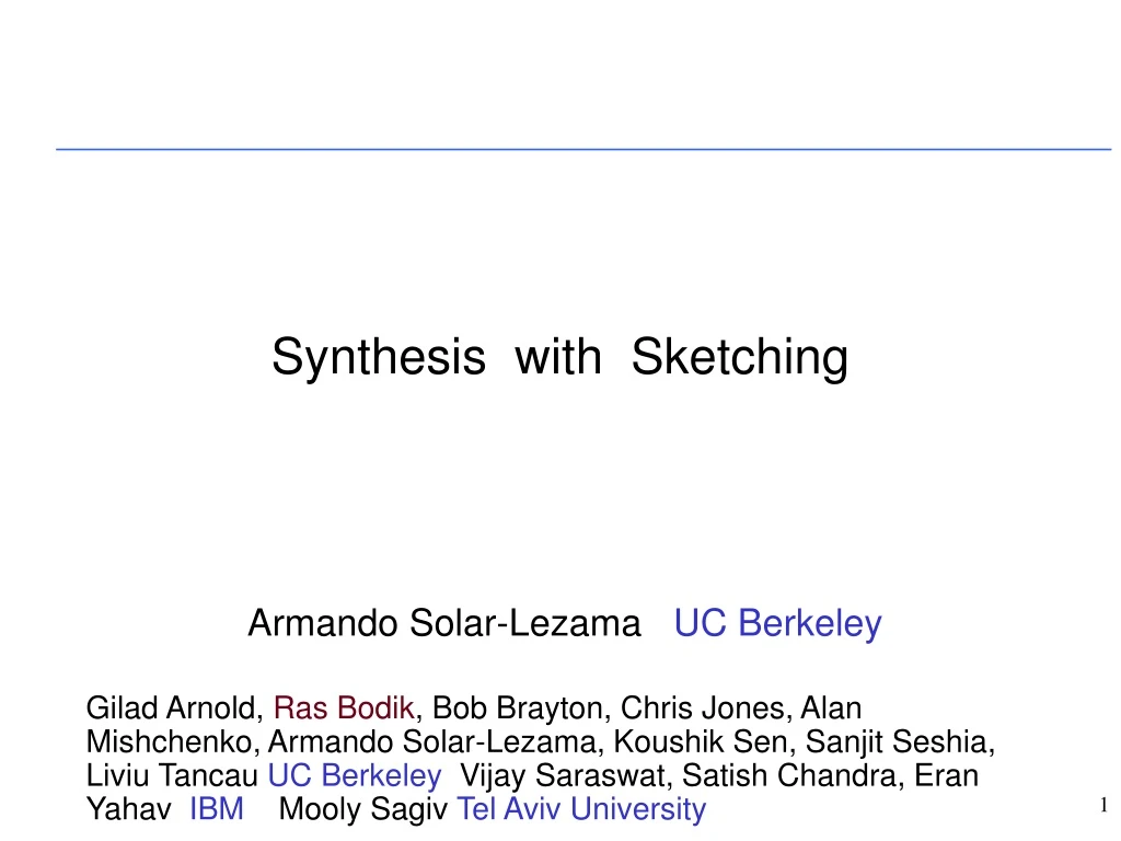 synthesis with sketching