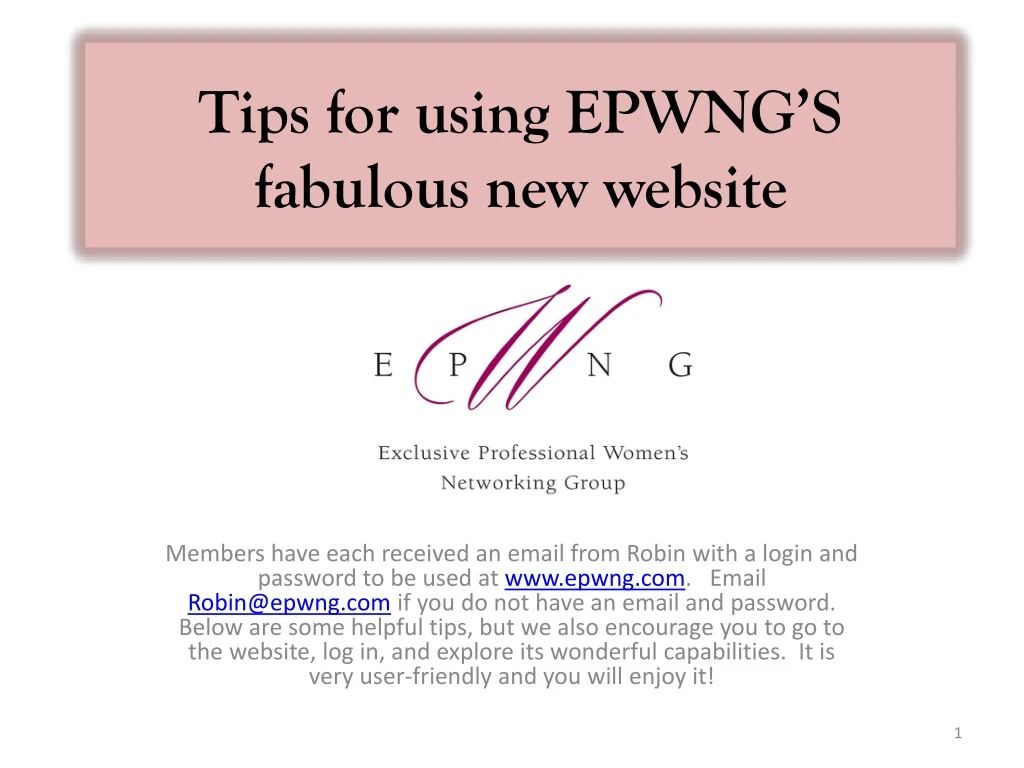 tips for using epwng s fabulous new website