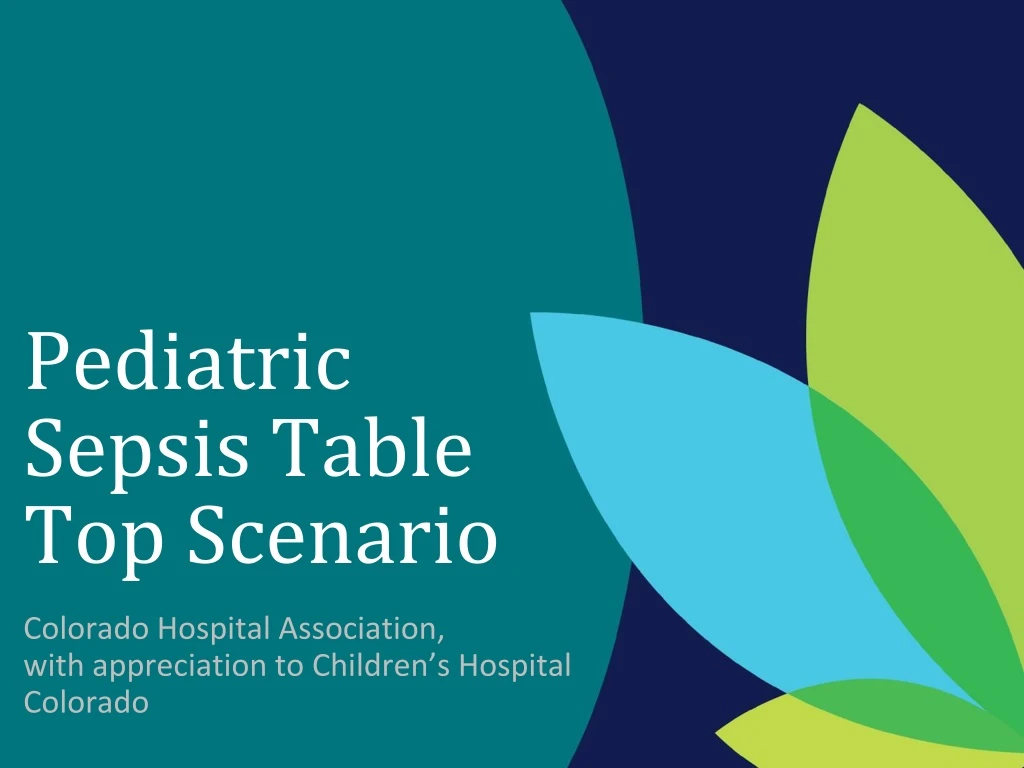 pediatric sepsis table top scenario