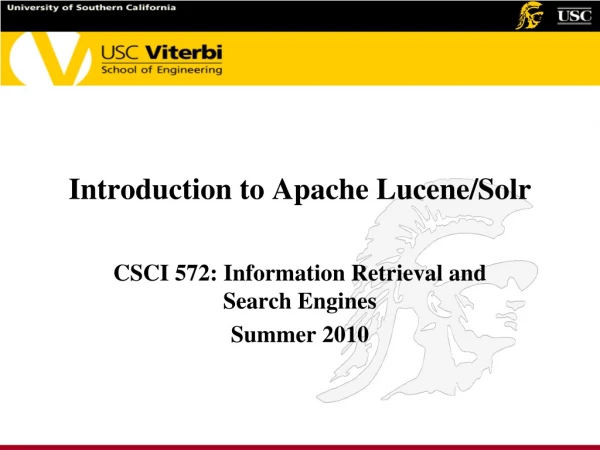 Introduction to Apache Lucene/Solr
