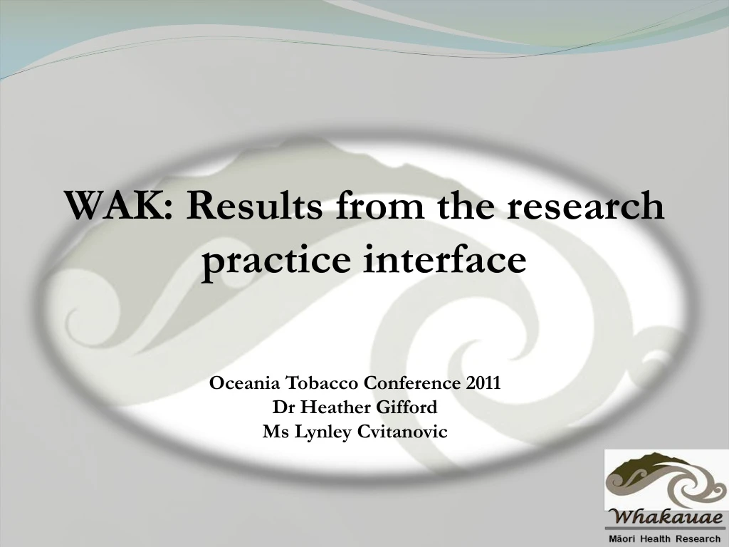 wak results from the research practice interface