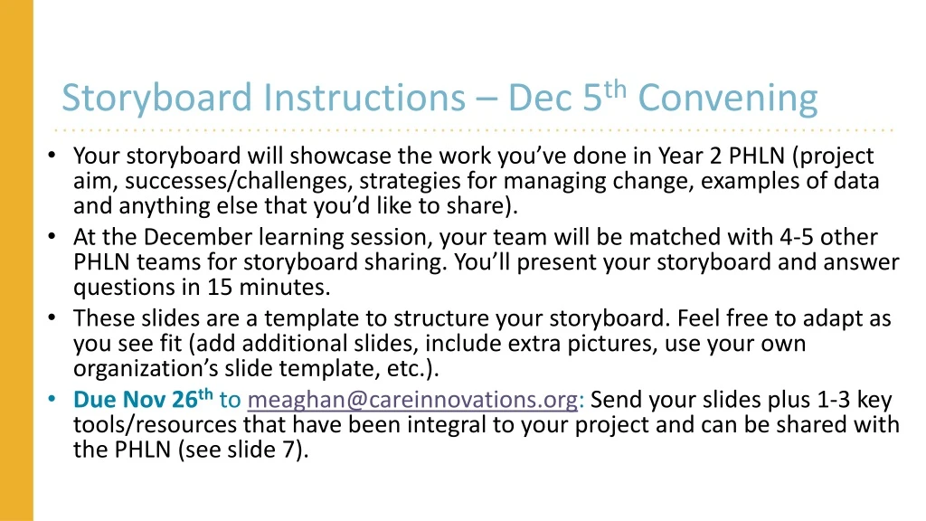 storyboard instructions dec 5 th convening