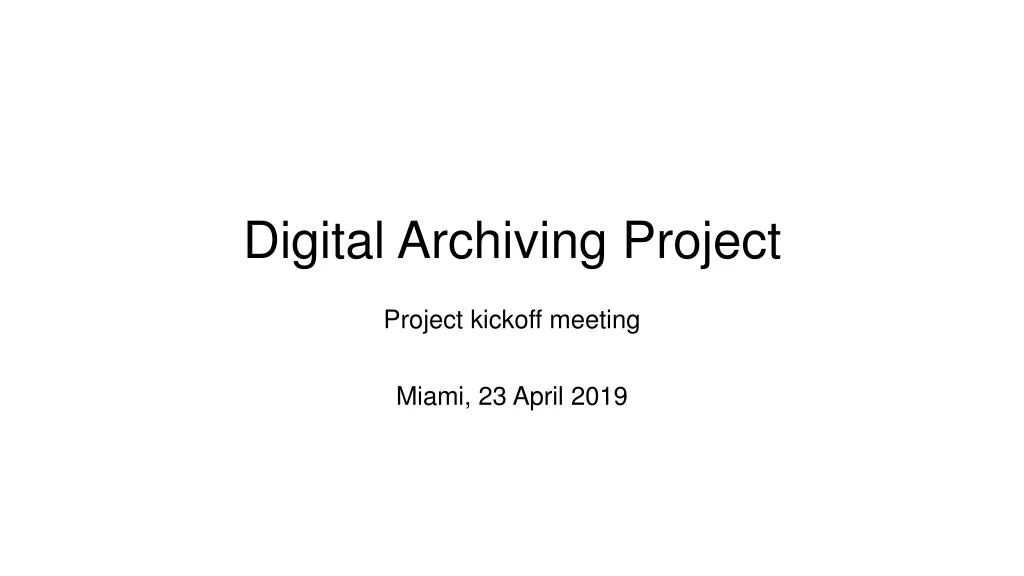 digital archiving project