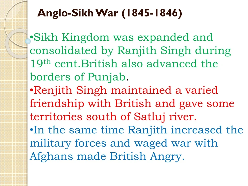 anglo sikh war 1845 1846