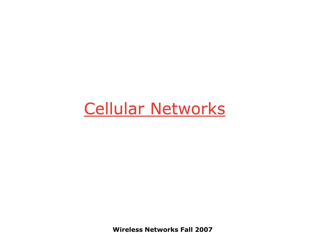 cellular networks