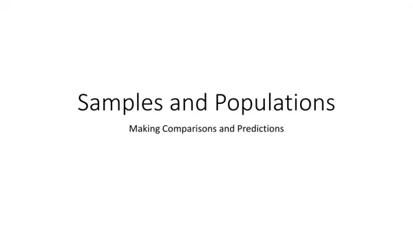 Samples and Populations