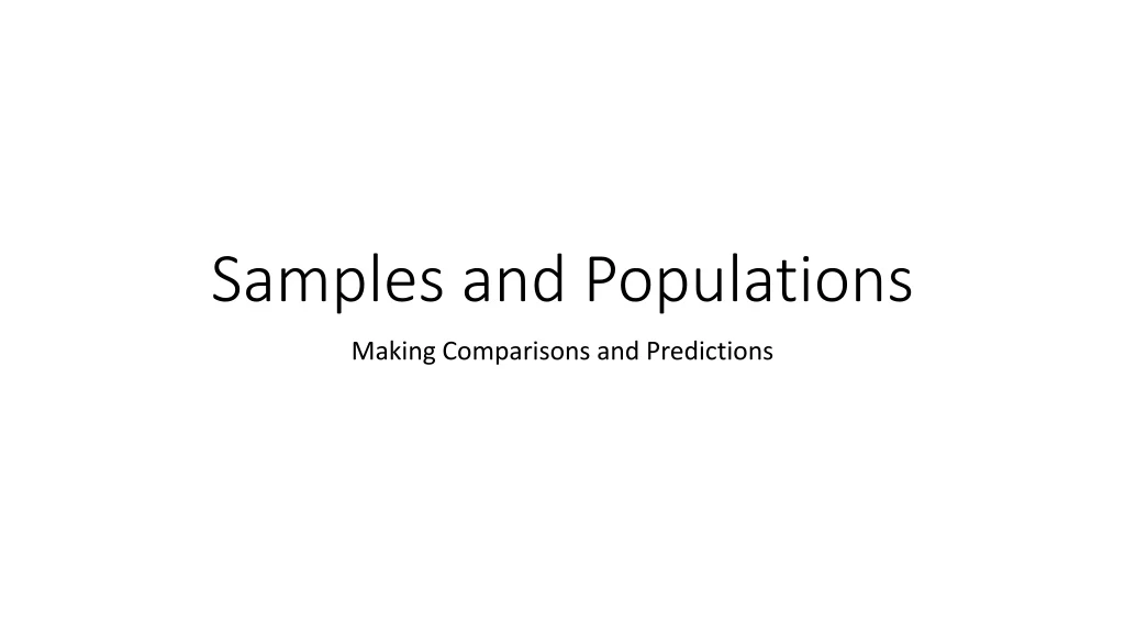 samples and populations