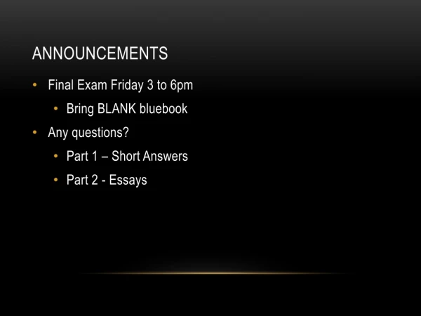 announcements