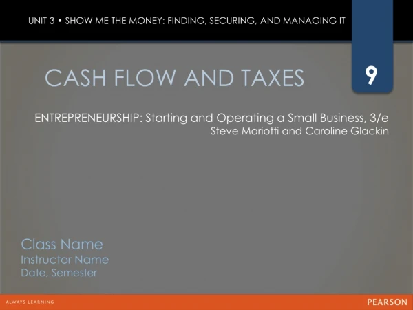 CASH FLOW AND TAXES