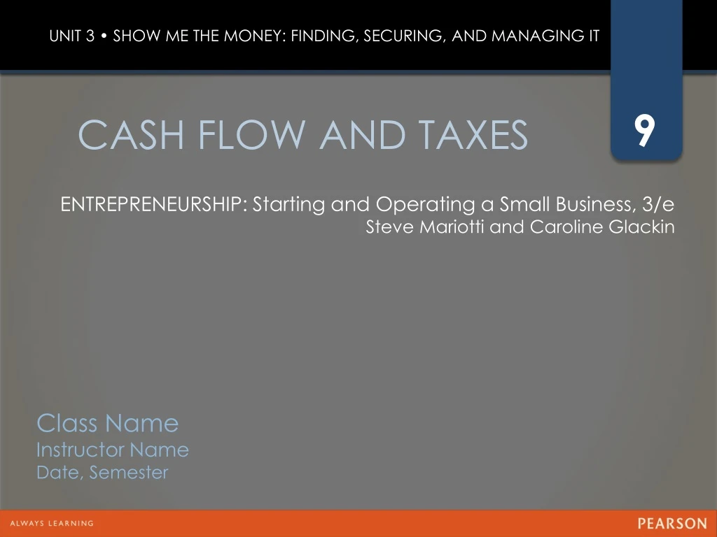 cash flow and taxes