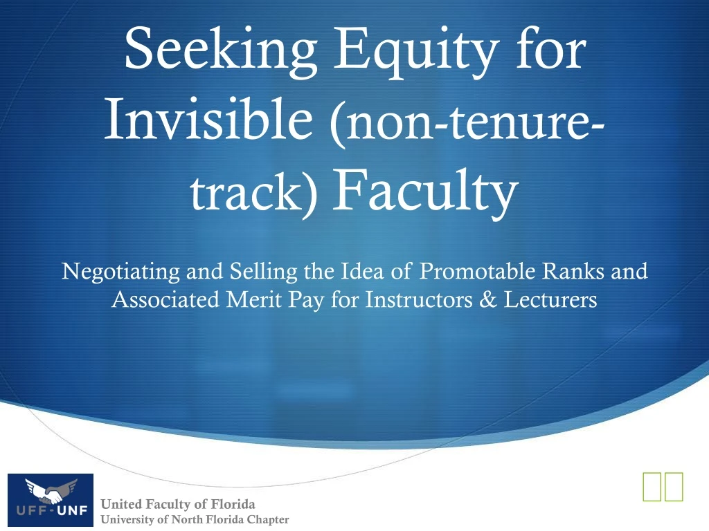 seeking equity for invisible non tenure track faculty