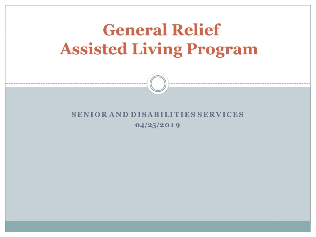 general relief assisted living program
