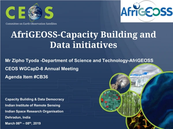 AfriGEOSS-Capacity Building and Data initiatives