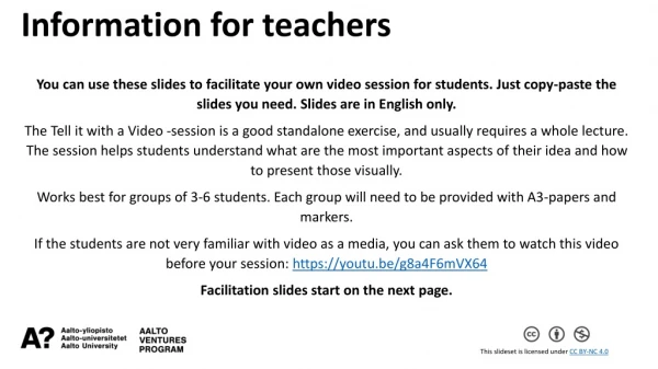 Information for teachers