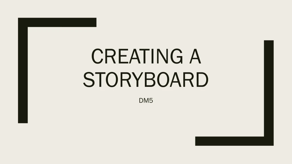 creating a storyboard