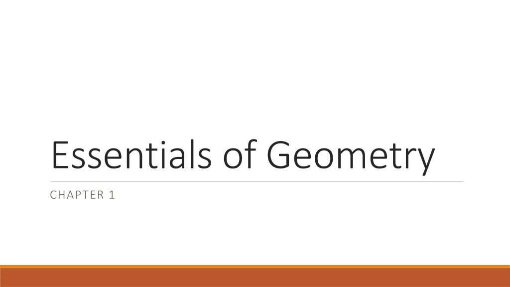 essentials of geometry