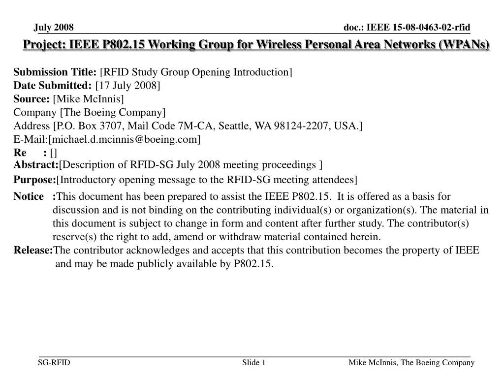 project ieee p802 15 working group for wireless