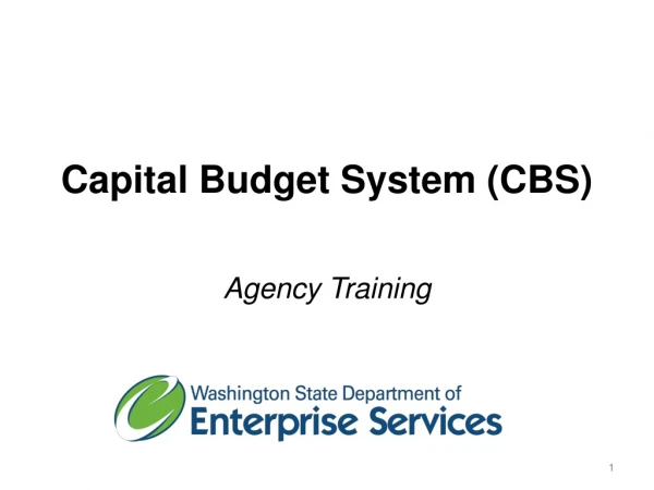 Capital Budget System (CBS)