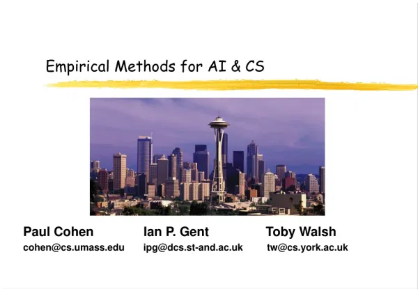 Empirical Methods for AI &amp; CS
