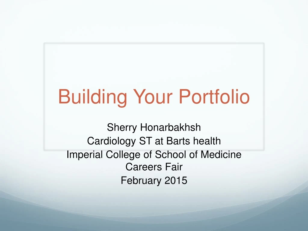 building your portfolio