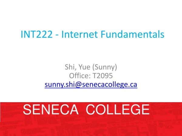 INT222 - Internet Fundamentals