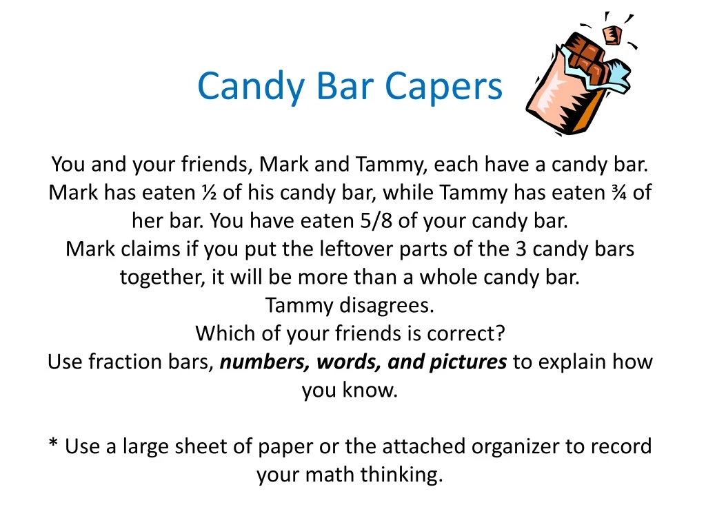 candy bar capers you and your friends mark