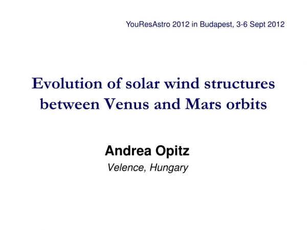 Evolution of solar wind structures between Venus and Mars orbits