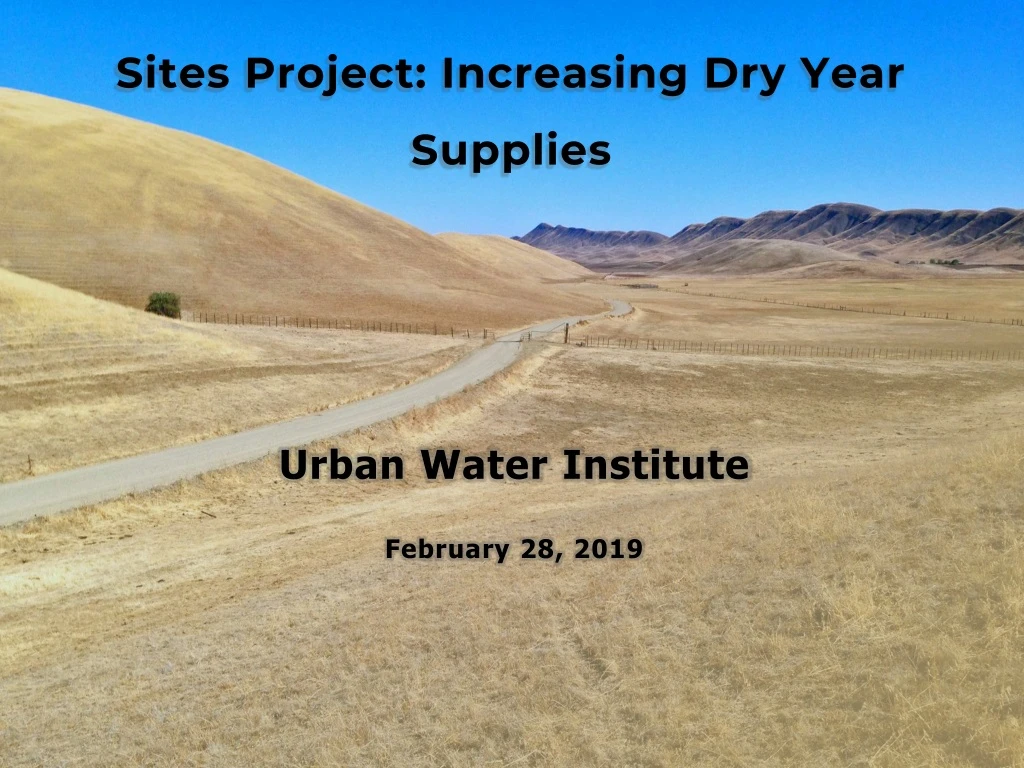 sites project increasing dry year supplies