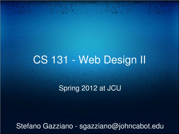 CS 131 - Web Design II