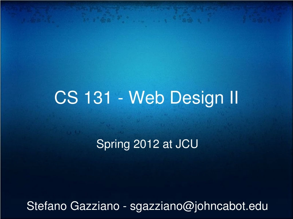 cs 131 web design ii