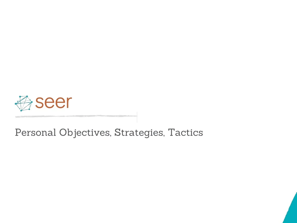 personal objectives strategies tactics