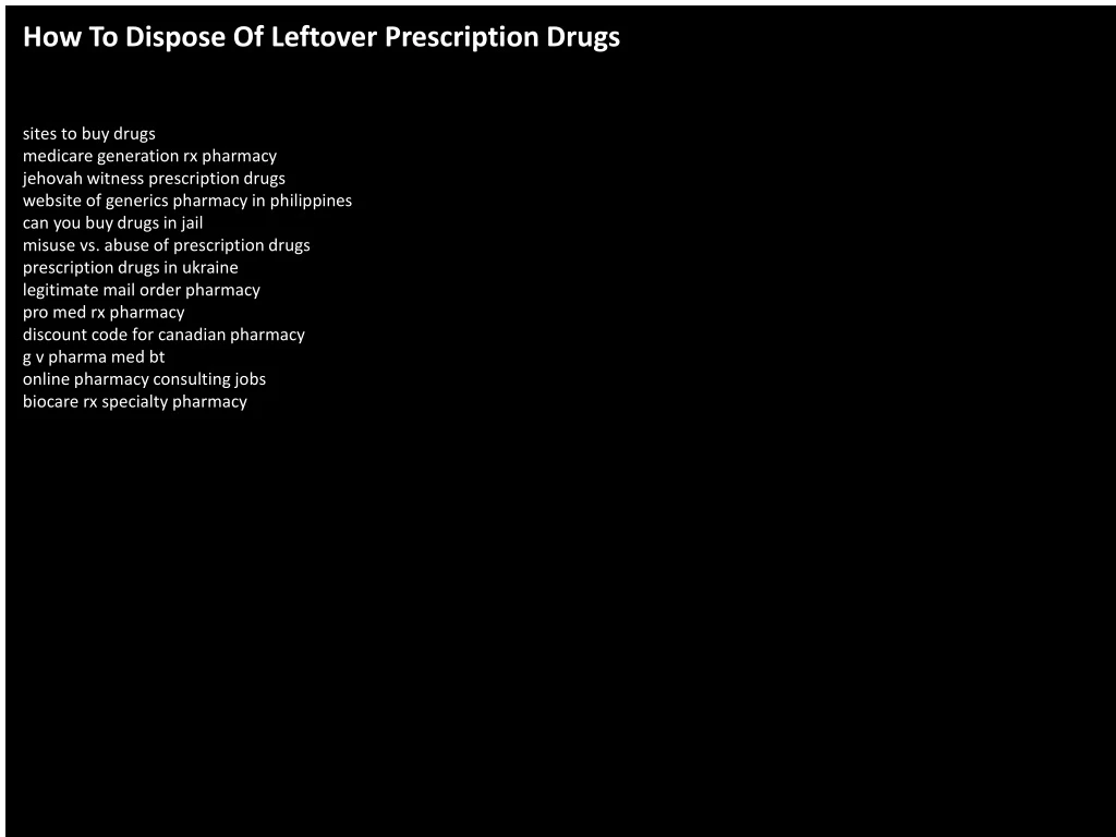 how to dispose of leftover prescription drugs