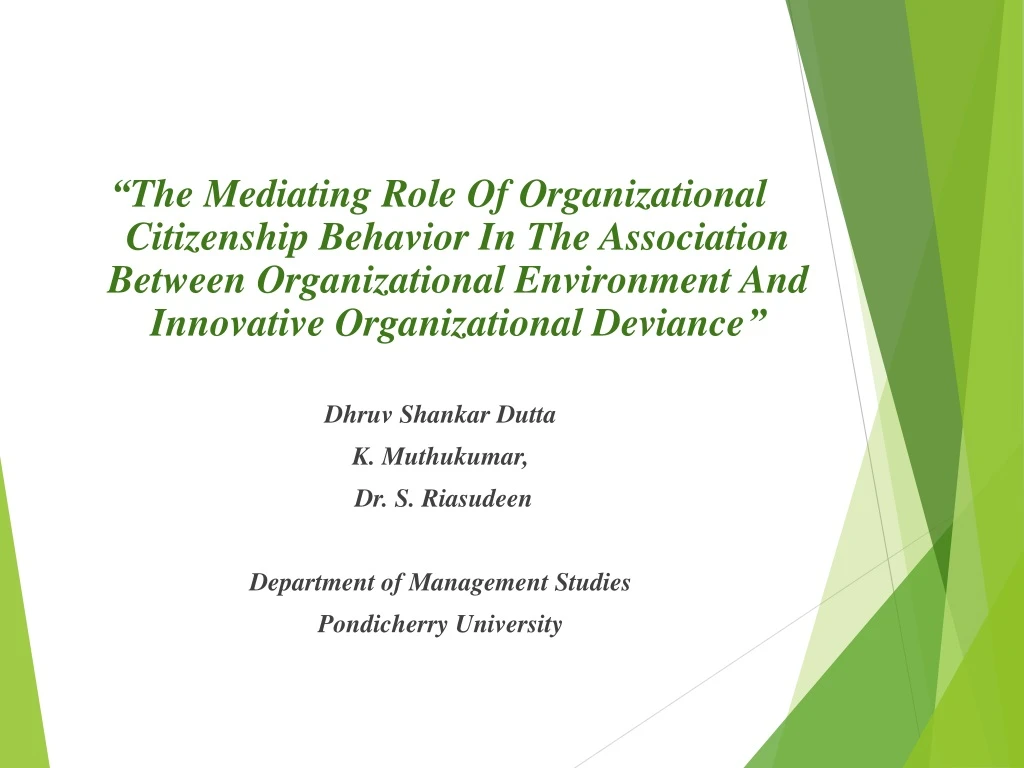 the mediating role of organizational citizenship