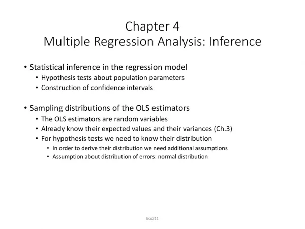 Chapter 4 Multiple Regression Analysis: Inference