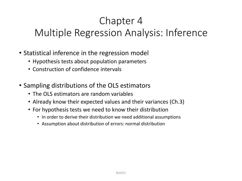 chapter 4 multiple regression analysis inference