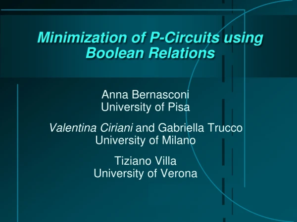 Minimization of P- Circuits using Boolean Relations
