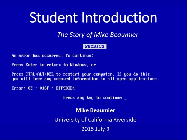Student Introduction